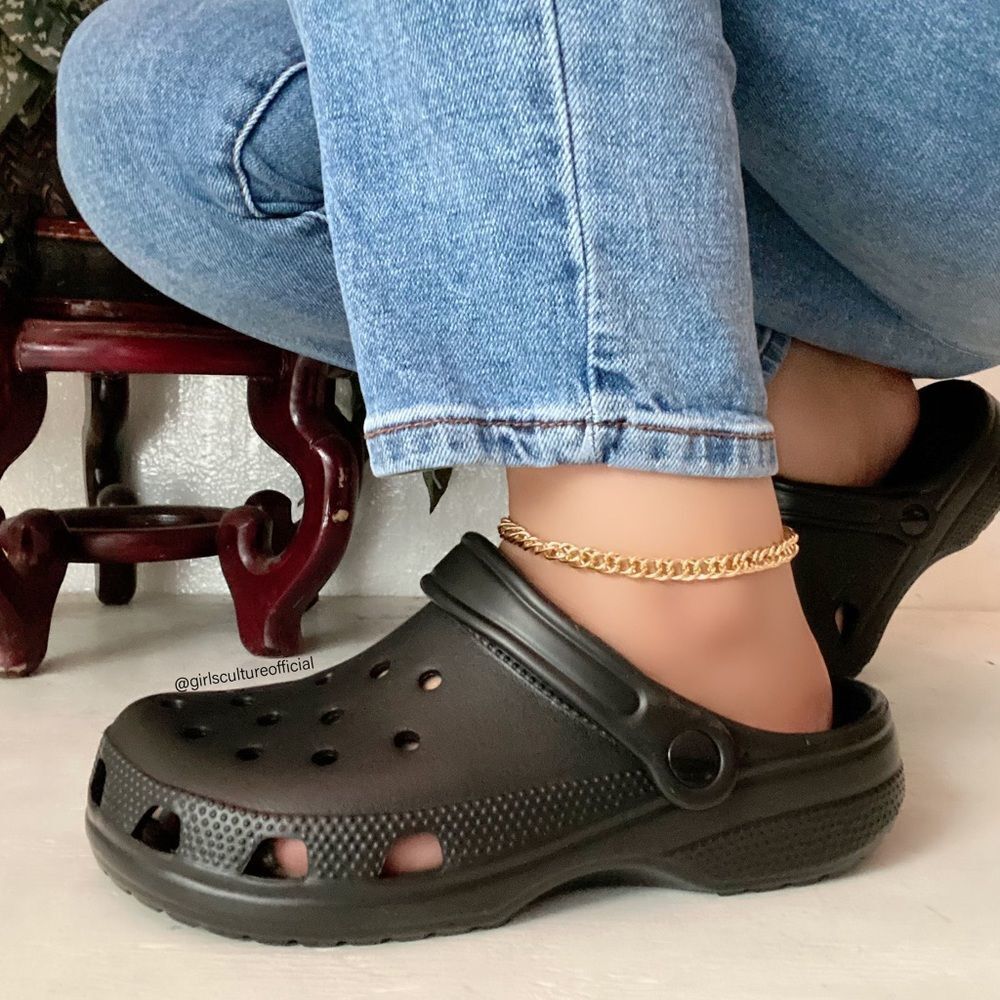 Black Non Crocs Foam Comfort Flats